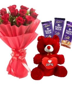 12 Roses with Sweetness Combo