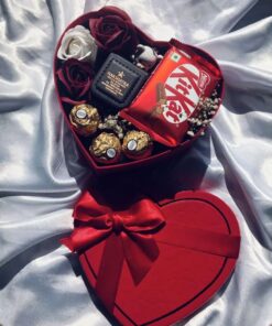 Romantic Heart Chocolate & Roses Box